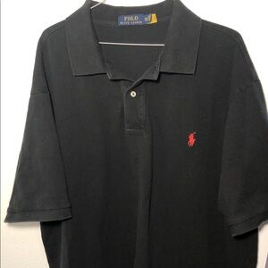 Polo by Ralph Lauren Men's Polo Shirt in Black with Red Logo